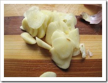 Garlic sliced thin
