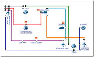 Malpensa Shuttle Bus map