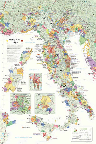 DeLong Wine Map of Italy