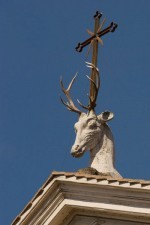 The mascot for Sant'Eustachio, at the nearby church (photo by Andrew Schneider)