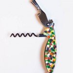 The Alessi Parrot Corkscrew fully open and ready for use