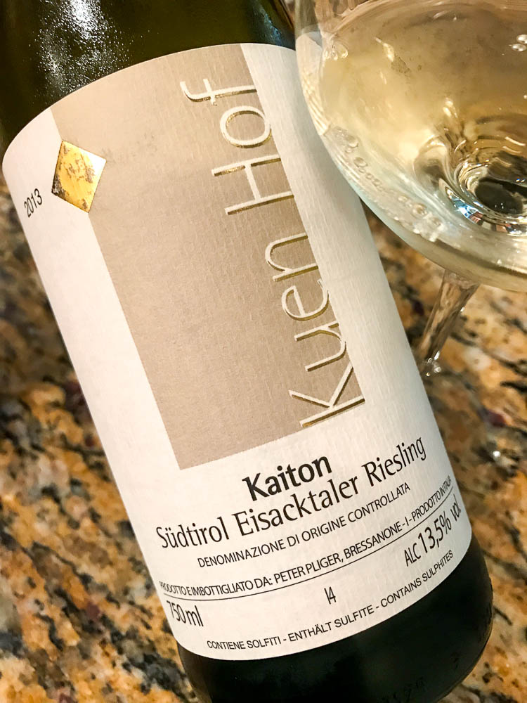 One of the finest wines from the Alto Adige area, Kuenhof Riesling